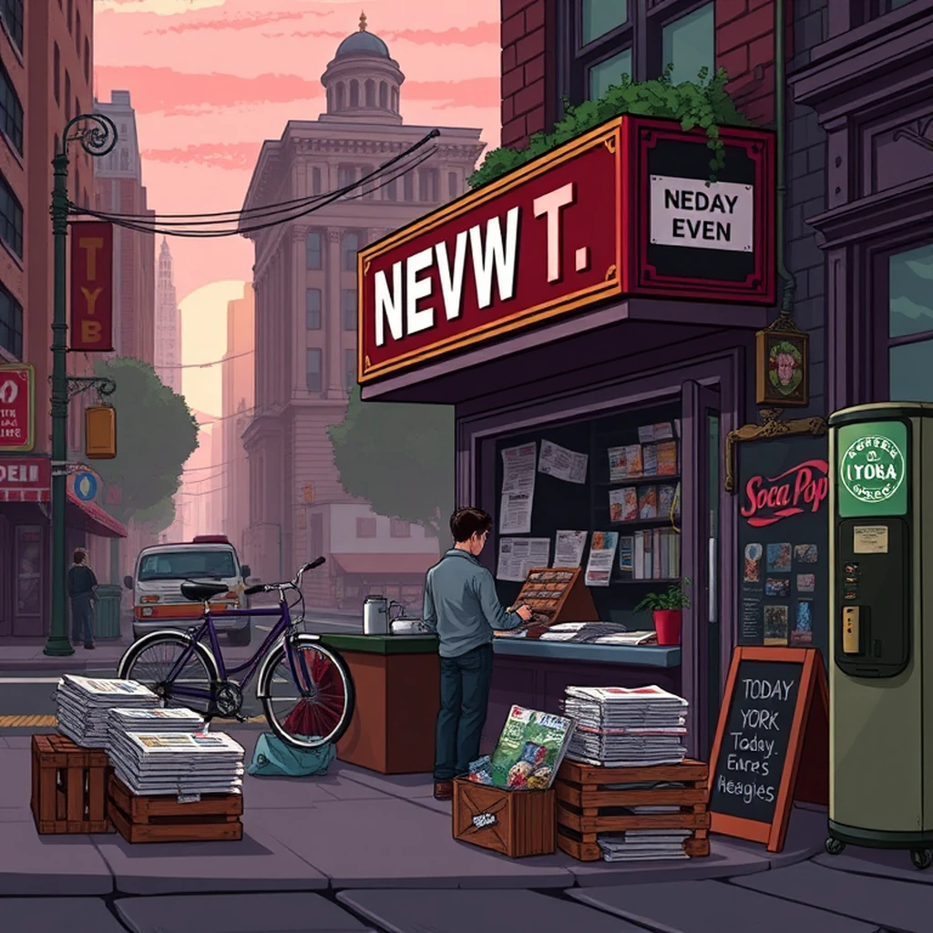 Image A of the puzzle: 1920s new york newsboy stand on corner