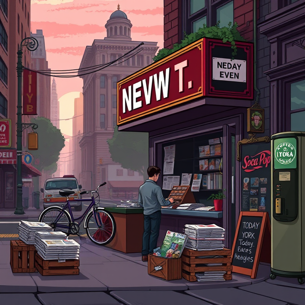 Image B of the puzzle: 1920s new york newsboy stand on corner