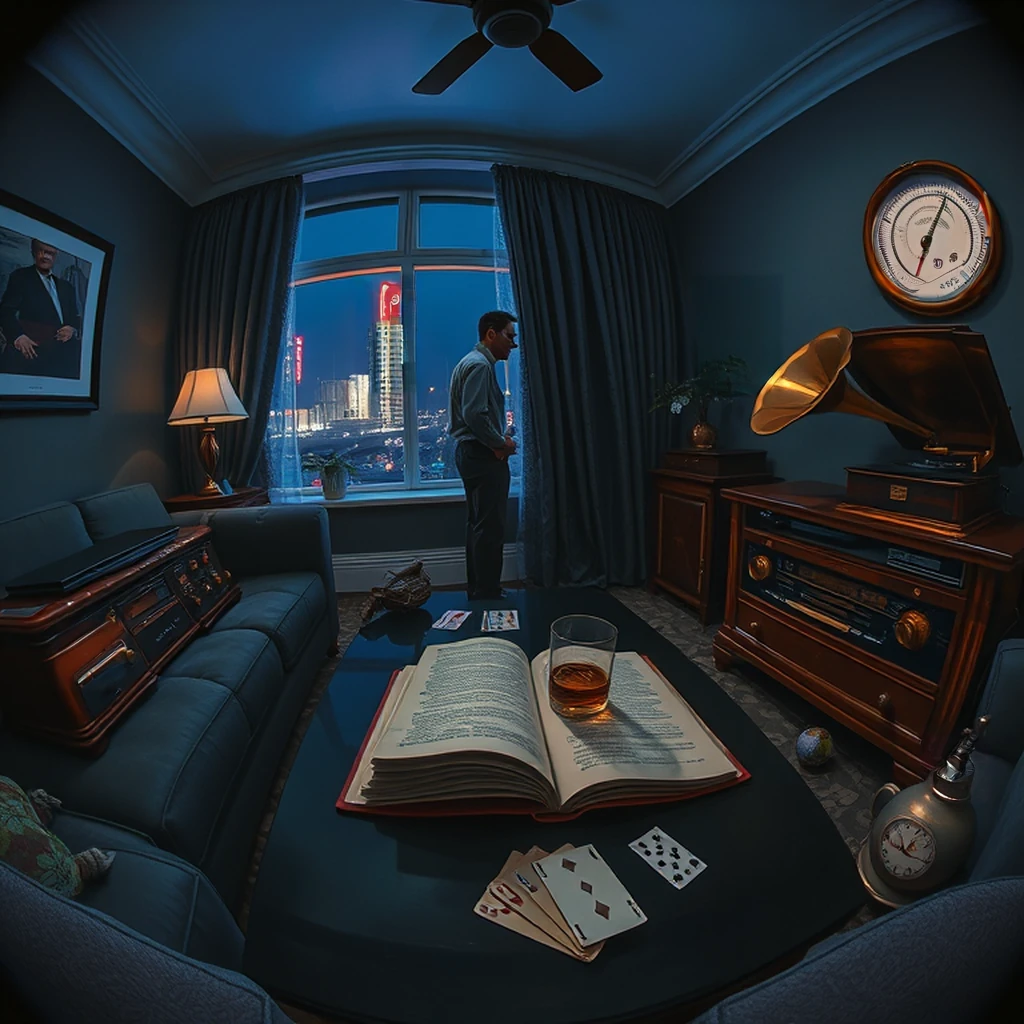 Image B of the puzzle: 1930s berlin living room with vintage radio and gramophone