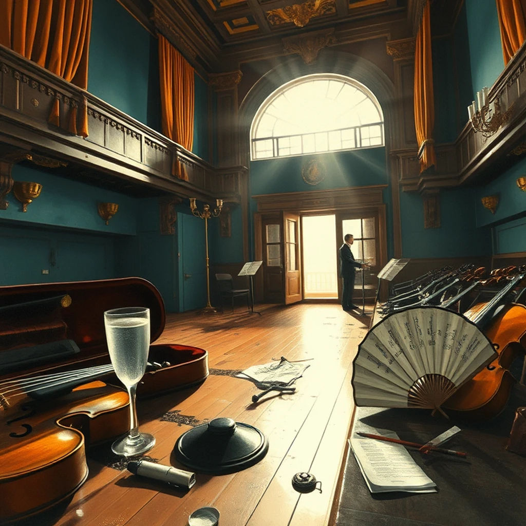 Image A of the puzzle: 1930s italian villa opera house orchestra pit