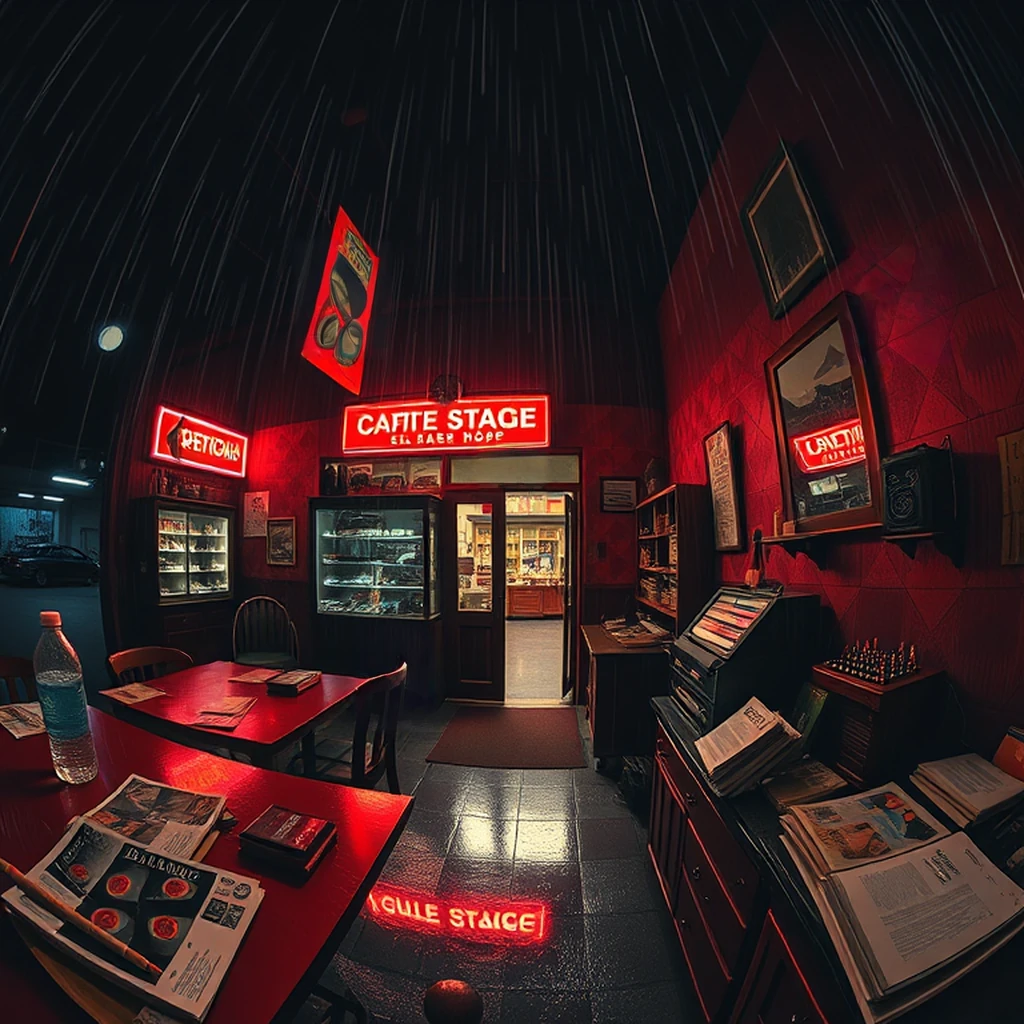 Image B of the puzzle: 1940s american army base post exchange shop with chewing gum racks