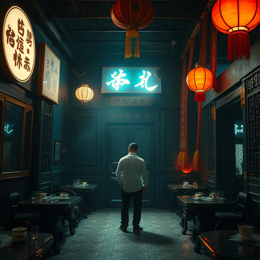 Image A of the puzzle: 1950s chinese teahouse banquet hall for wedding celebrations