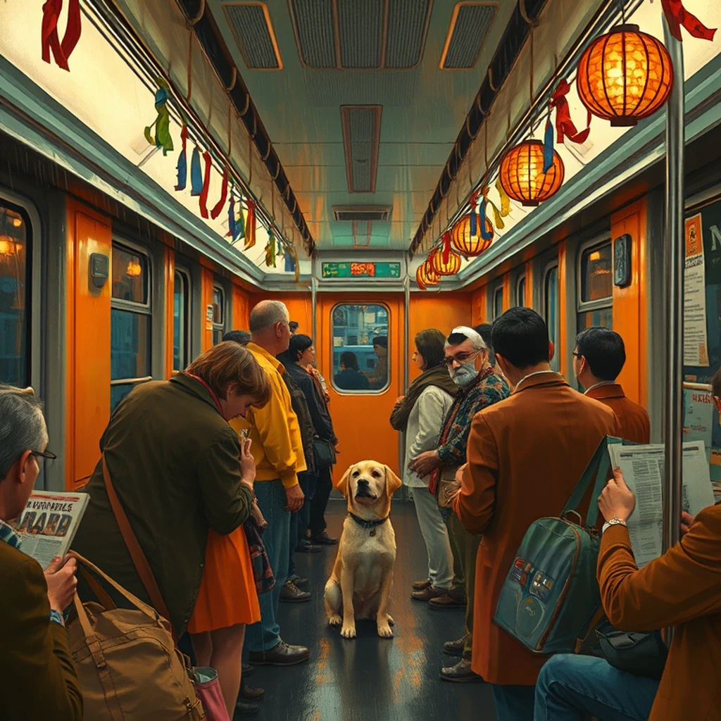 Image B of the puzzle: 1960s new york city subway car during rush hour with standing passengers