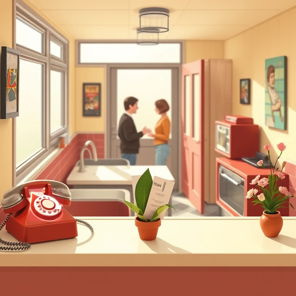 Image B of the puzzle: 1970s american suburban kitchen dinerette with formica countertops