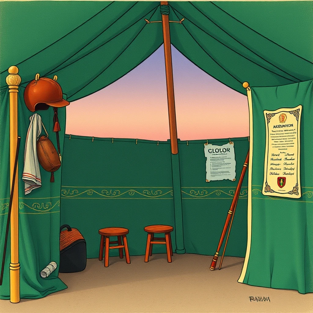Image A of the puzzle: 1970s argentinian polo club changing tent during tournament