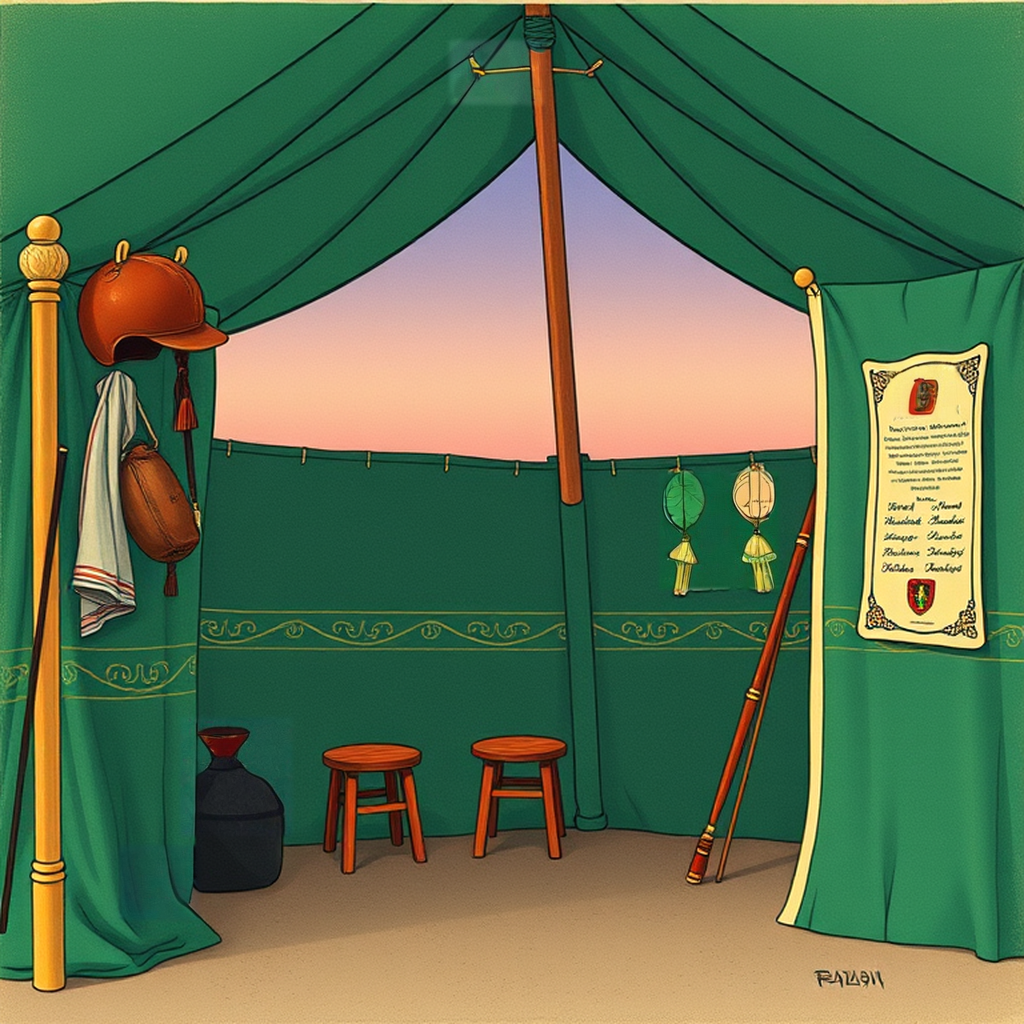 Image B of the puzzle: 1970s argentinian polo club changing tent during tournament