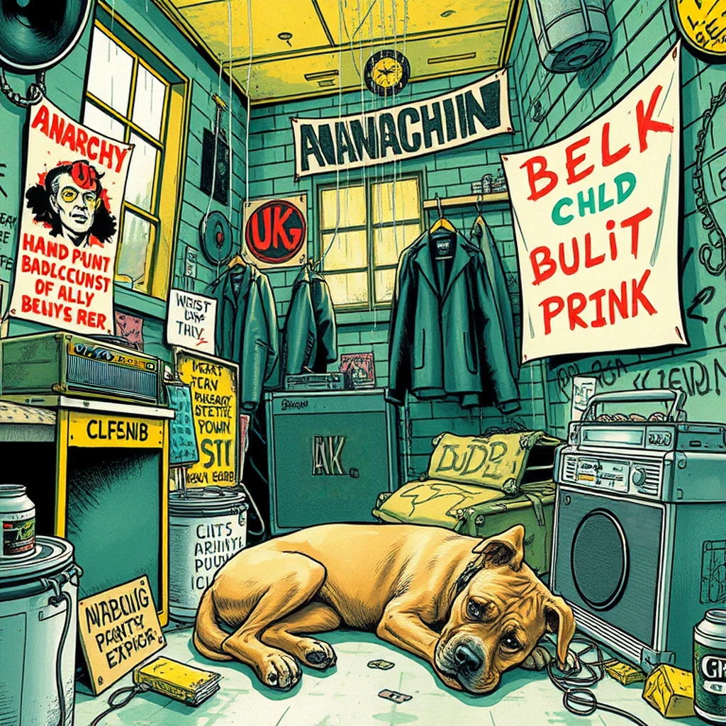 Image B of the puzzle: 1970s berlin squatter’s punk rock club basement