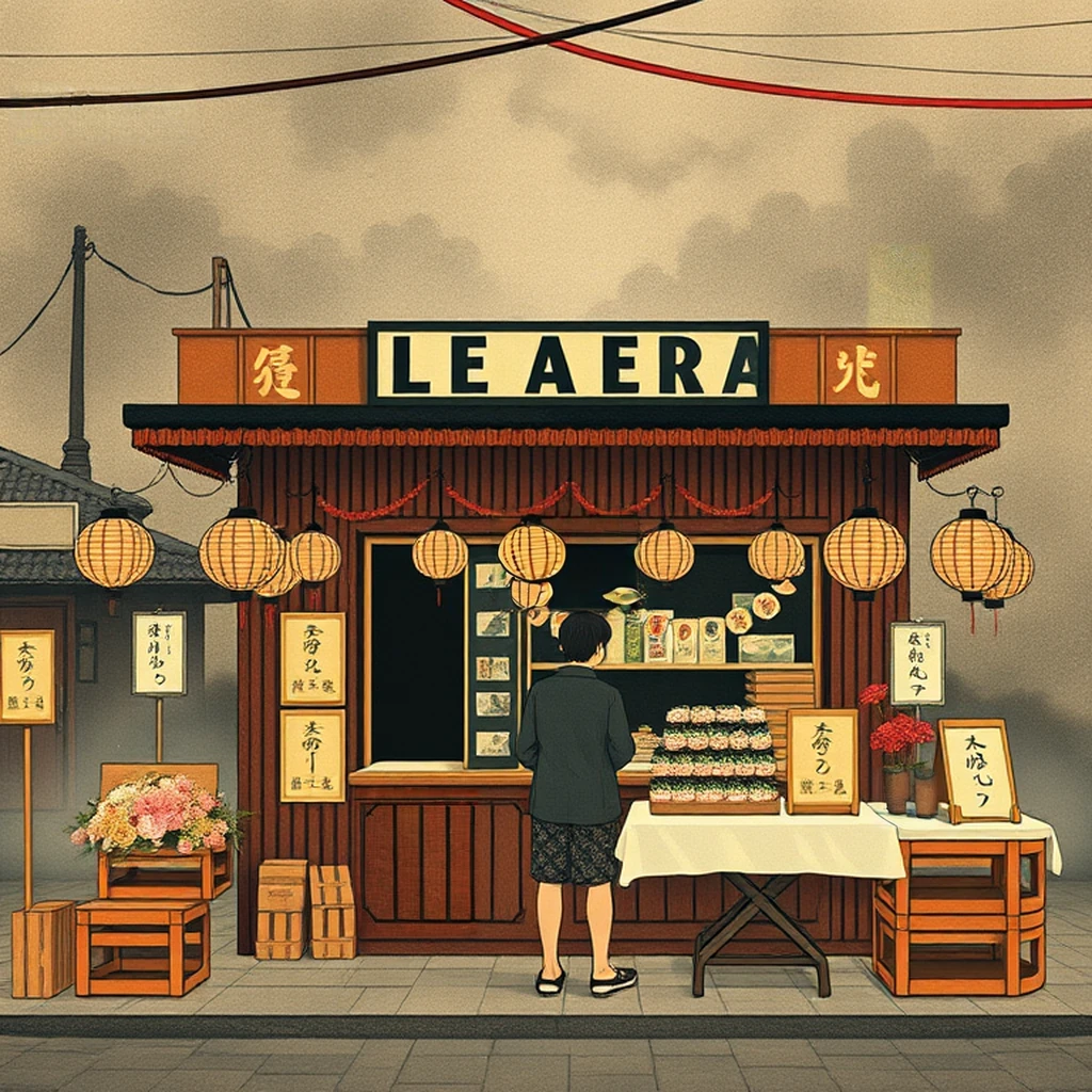 Image B of the puzzle: 1970s italian coastal town beachside gelateria stand