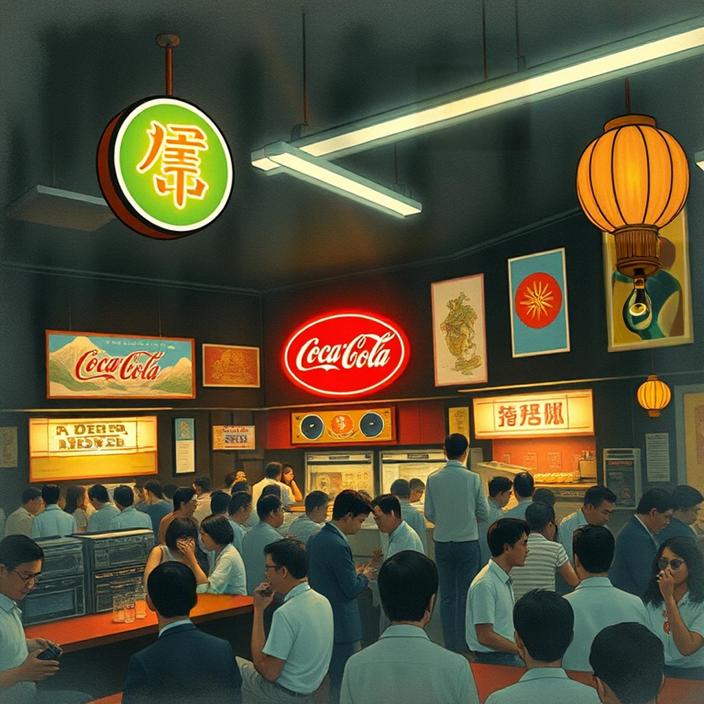 Image B of the puzzle: 1970s japanese karaoke bar in tokyo with neon lights