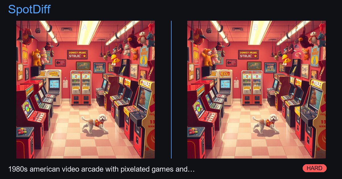Spot the Difference: Early Evening at the Retro Arcade