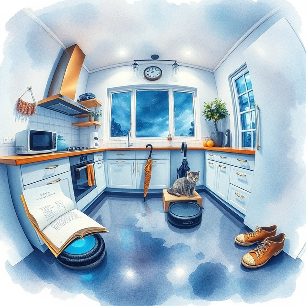 2020s american smart home kitchen with voice-activated appliances