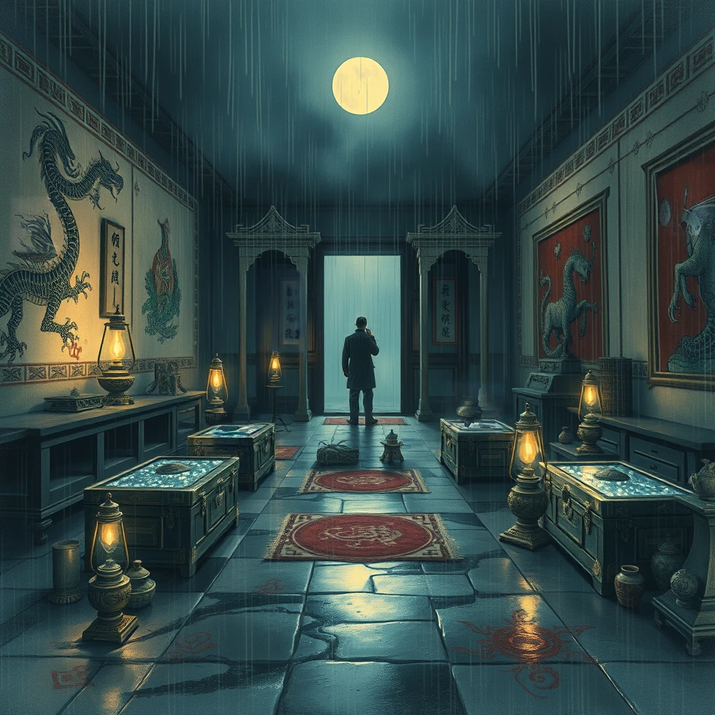 Image B of the puzzle: dragon hoard room filled with treasure chests and sparkling jewels