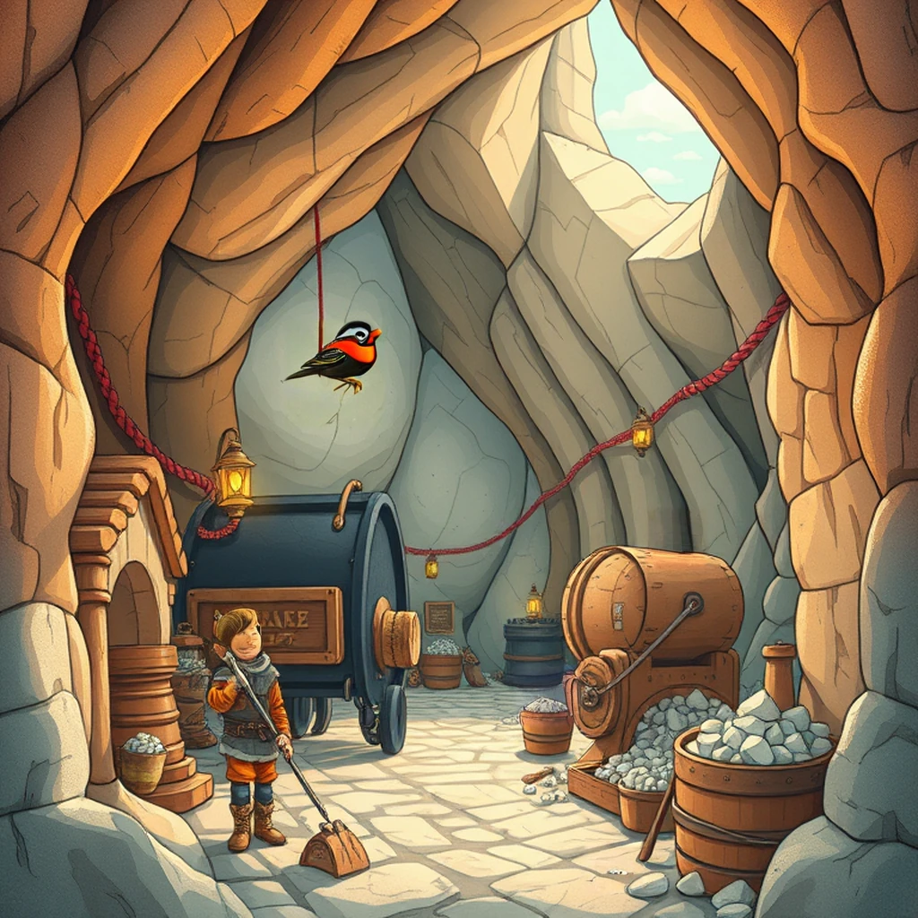 Image B of the puzzle: dwarven mining shaft deep in the mountains