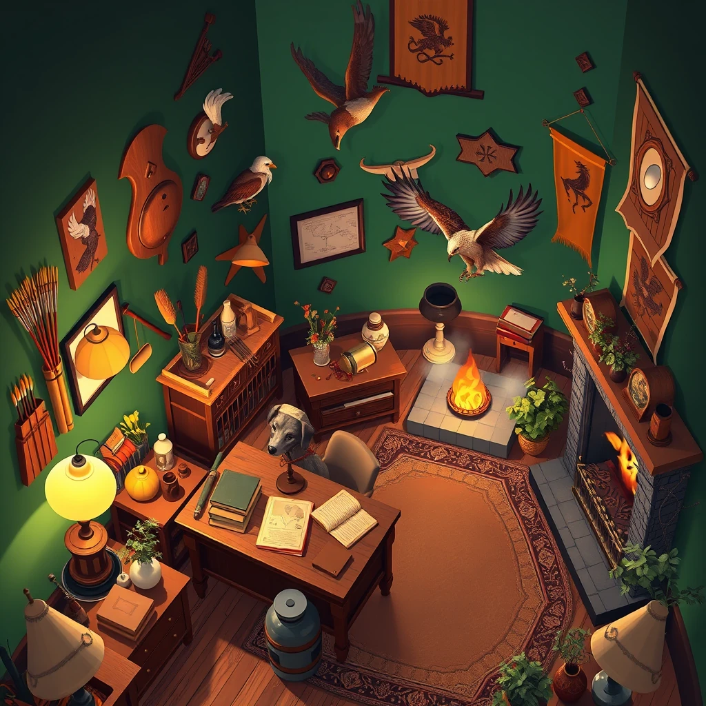 Image A of the puzzle: gryphon hunter's den with feathered arrows and leather quivers