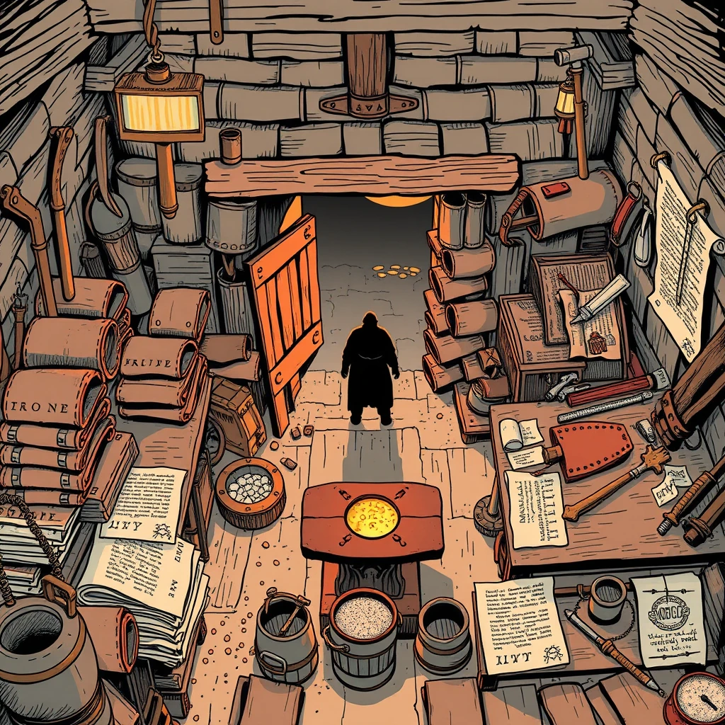 Image A of the puzzle: norse blacksmith's forge with glowing embers and rune-engraved hammers