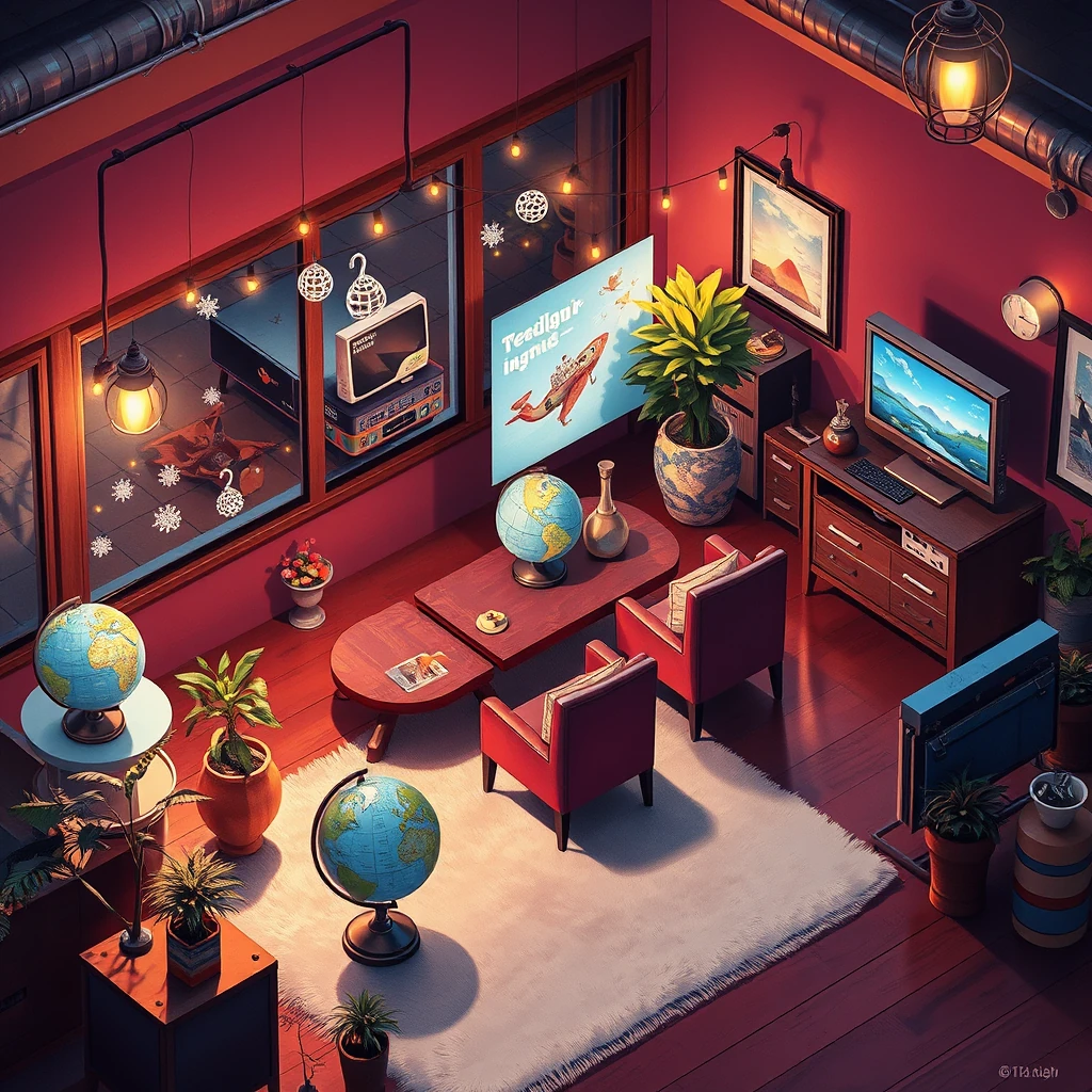 Image A of the puzzle: virtual reality virtual travel agency with interactive globe and haptic feedback chairs