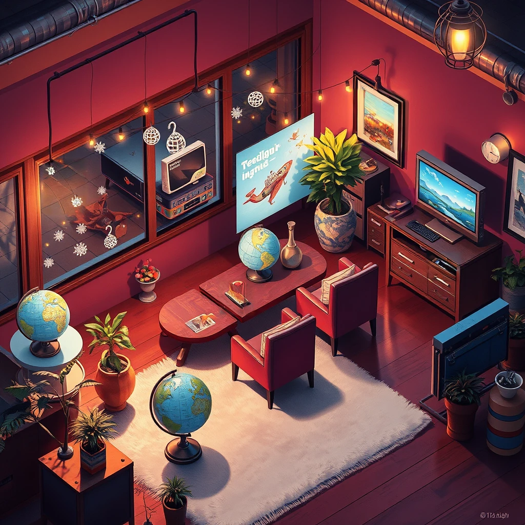 Image B of the puzzle: virtual reality virtual travel agency with interactive globe and haptic feedback chairs